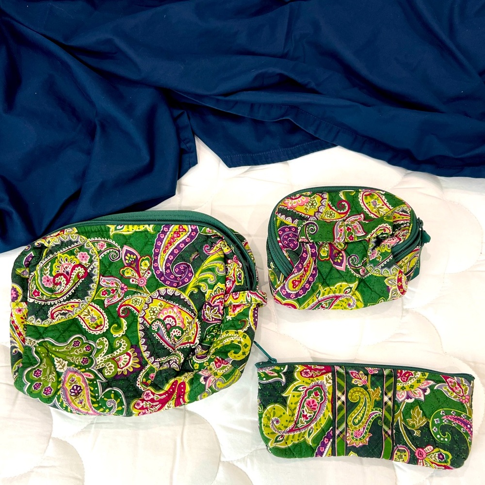 Set of 3 Vera Bradley cosmetic cases
